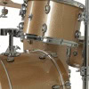 Gold sparkle drum kit for professional drumming performances.