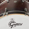 Close-up of Gretsch Catalina Club drum with logo and hardware details.