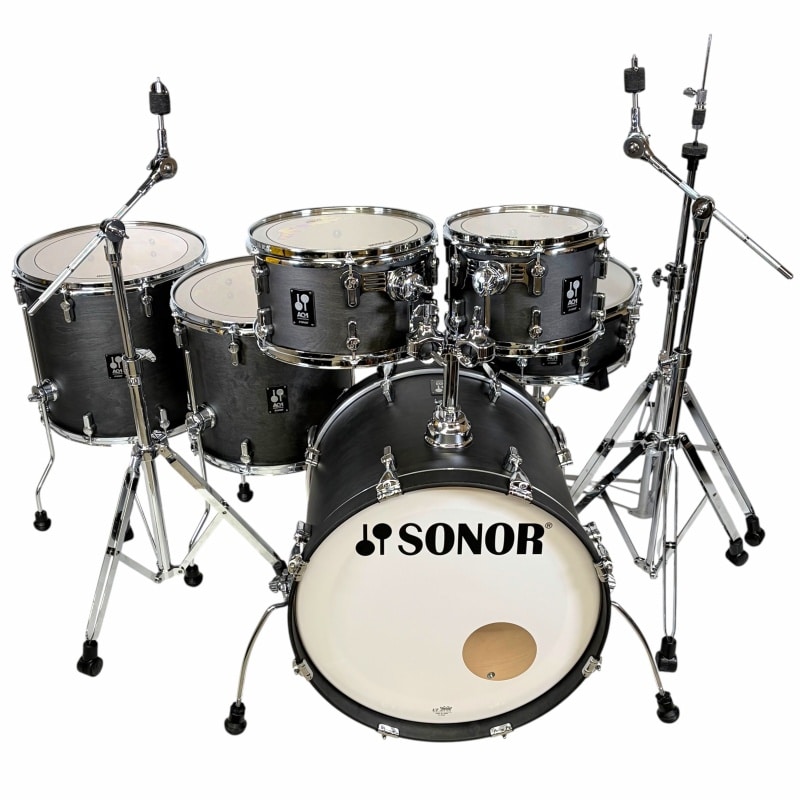 Sonor AQ1 Series 6pc Studio Set With Hardware - Limited Edition Satin Black - Image 3