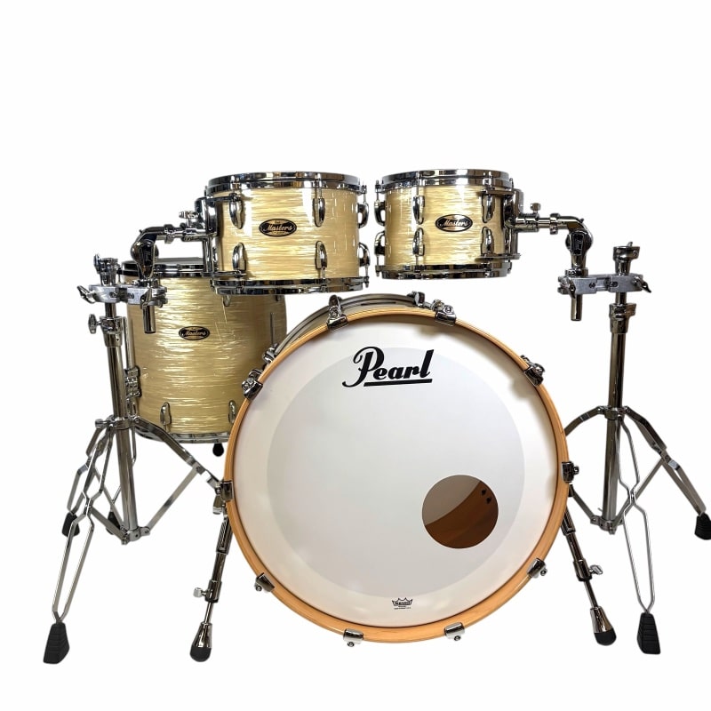 Pearl Masters Maple/Gum 22in 4pc Shell Pack - Platinum Gold Oyster - Image 4