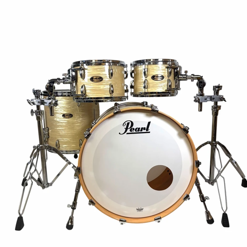 Pearl Masters Maple/Gum 22in 4pc Shell Pack - Platinum Gold Oyster - Image 4