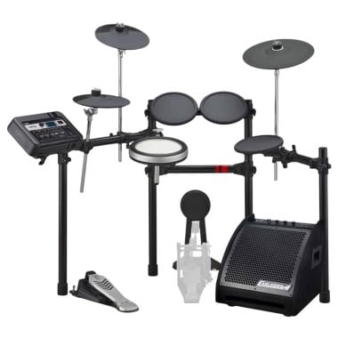 Electronic drum kit with monitor amplifier for drummers. Perfect for practice and performances, feat.