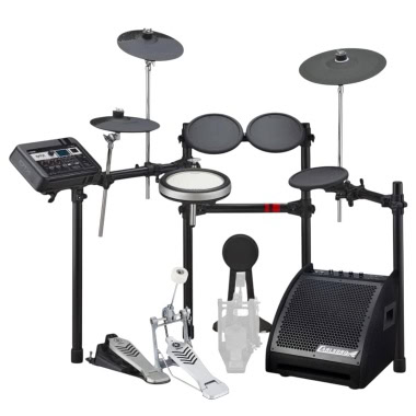 Electronic drum kit with monitor amplifier for drummers. Perfect for practice and performances, feat.