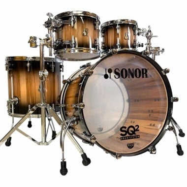 Sonor SQ2 22in 4pc Shell Pack - Candy Grey Burst Over American Walnut