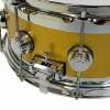 Gold top lacquer DW Collectors EDGE 14x6.5in snare drum with chrome hardware.