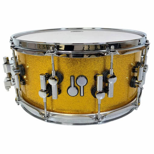 Sonor SQ2 14x6.5in Birch Snare Drum with Gold Sparkle Finish.