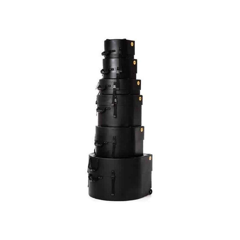 Durable black drum case set for 10/12/14/16/22/14sn drums, ideal for transport and storage.