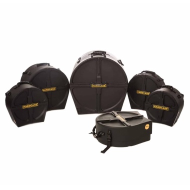 Hardcase HROCKFUS 6-piece drum case set for drum protection.
