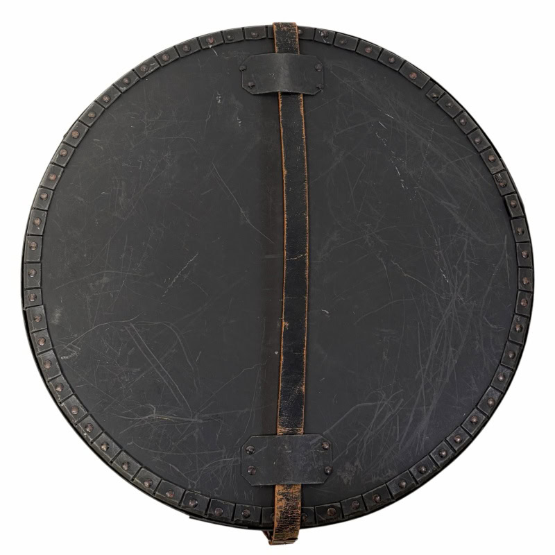 Vintage cymbal case for drum equipment storage and transport.