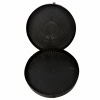 Vintage black cymbal case with lid, ideal for drum gear storage.