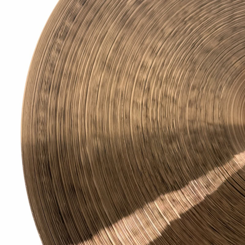 Cymbal close-up shot highlighting the metallic surface and craftsmanship.