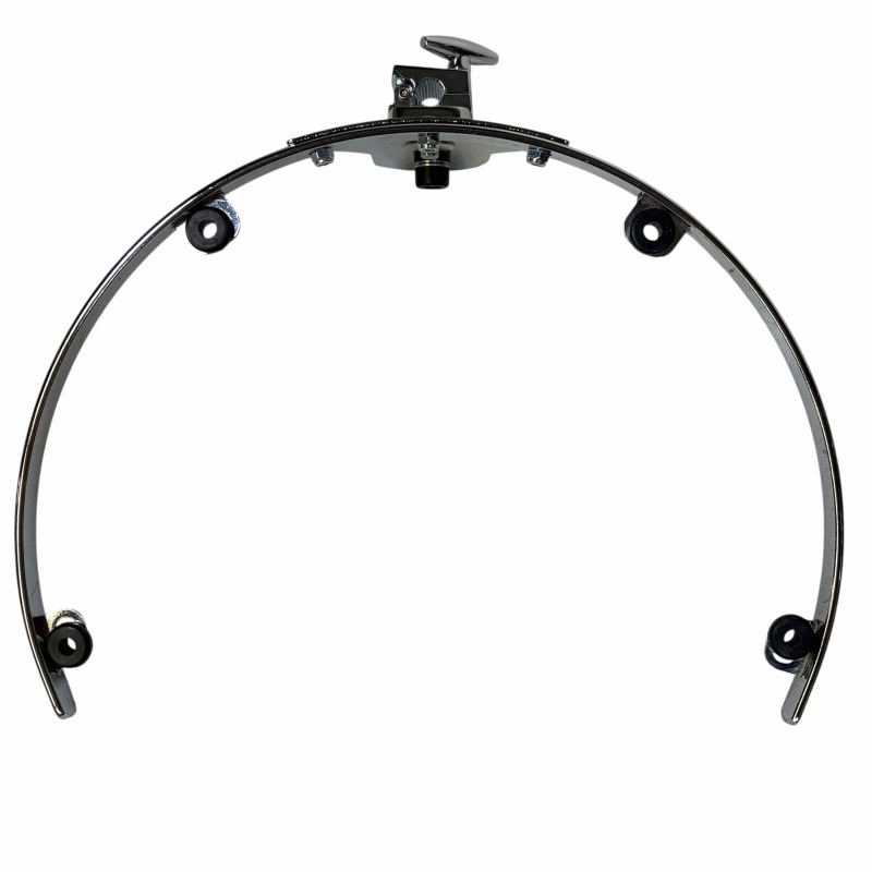 Drum hardware accessory for drummers, circular mounting frame with adjustable components.