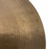 Cymbal close-up showing detailed grooves and texture, ideal for drummers and percussion enthusiasts.