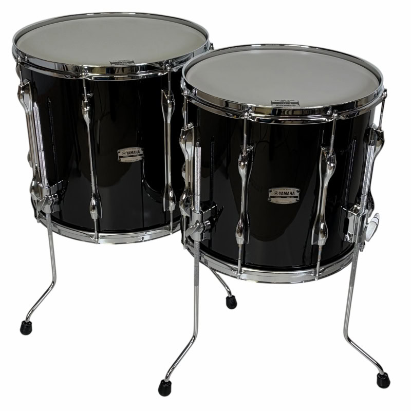 Professional black timpani drums for percussionists and drummers. High-quality musical instrument fo.