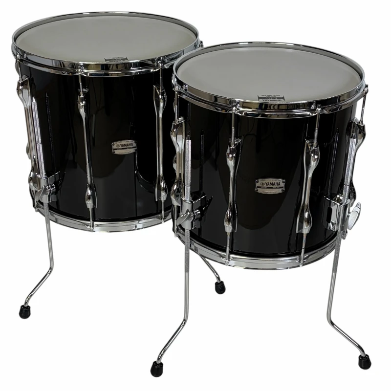 Professional black timpani drums for percussionists and drummers. High-quality musical instrument fo.