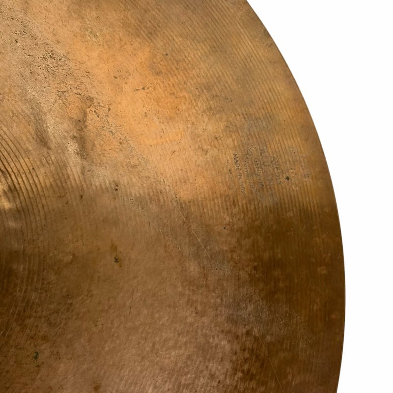 Vintage cymbal with aged finish, perfect for drummers seeking quality percussion instruments.
