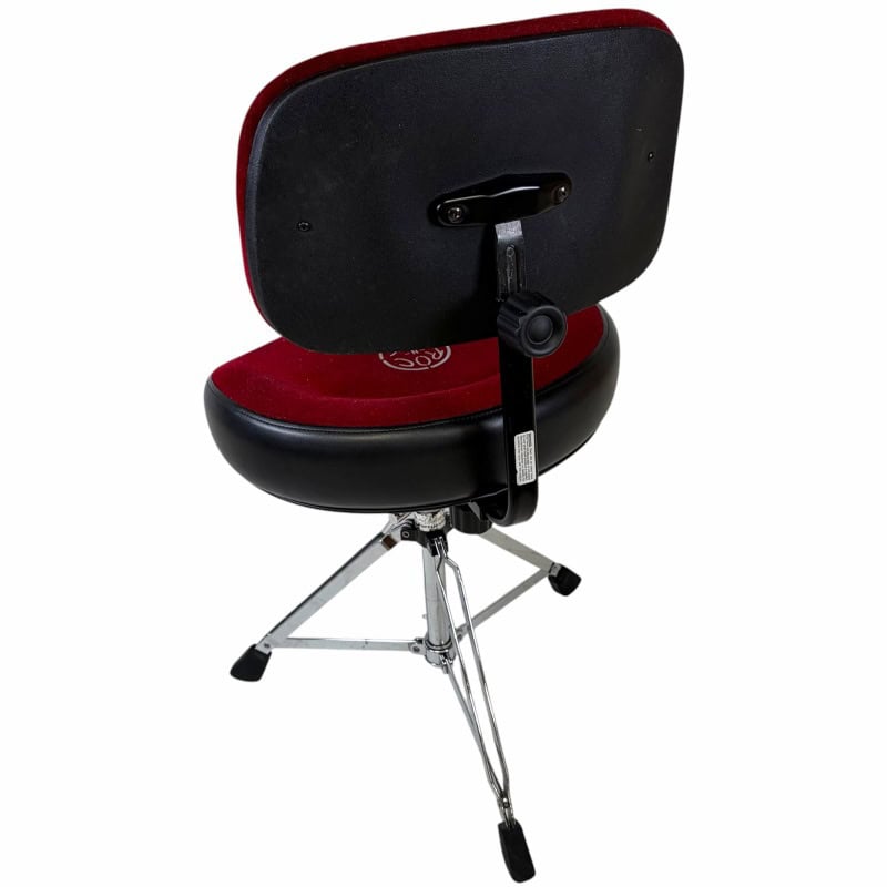 Drum throne with adjustable height and comfortable padded seat for drummers. Perfect for practice an.