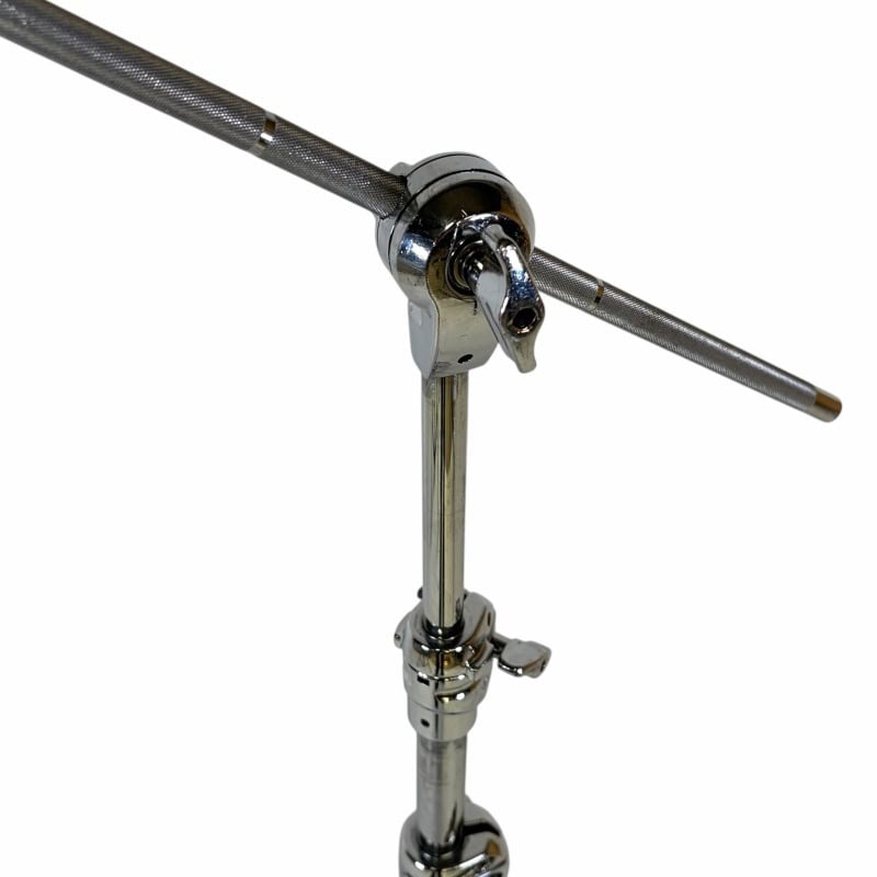 Professional microphone stand with adjustable boom arm for drummers and musicians.