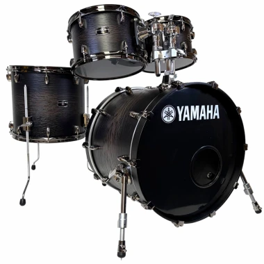 Yamaha drum kit with black finish, perfect for professional drummers.