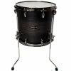 Black snare drum on stand, perfect for drumming practice and performances.