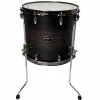 Black snare drum on stand, perfect for drumming practice and performances.