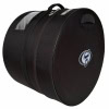 Durable black drum bag with handle and logo for secure drum transport.