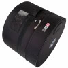 Black drum stick bag with transparent pocket and zipper closure for drummers.
