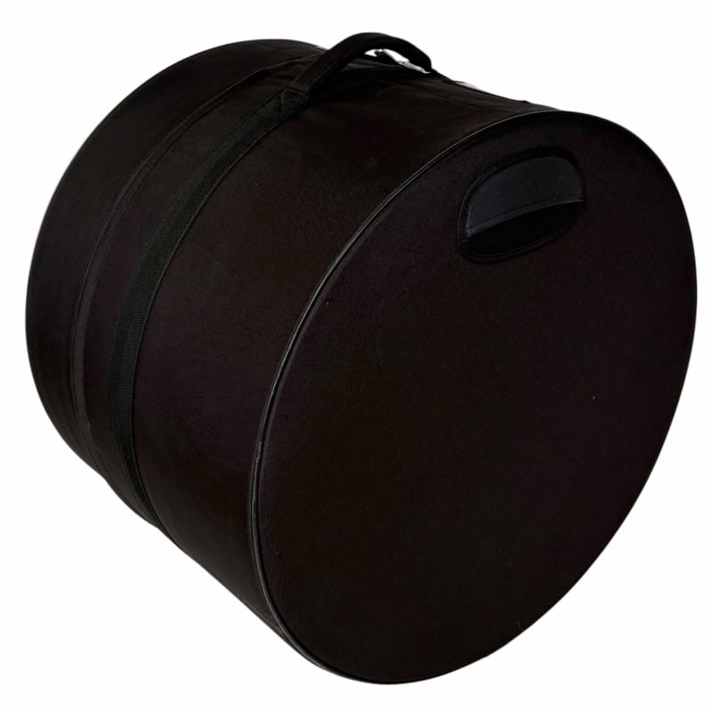 Black drum bag for percussion instruments, portable and durable.
