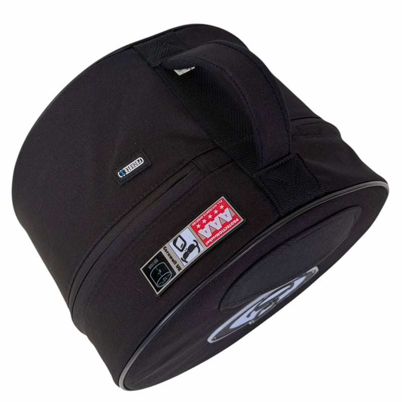 Durable black drumstick bag with multiple compartments for drummers.
