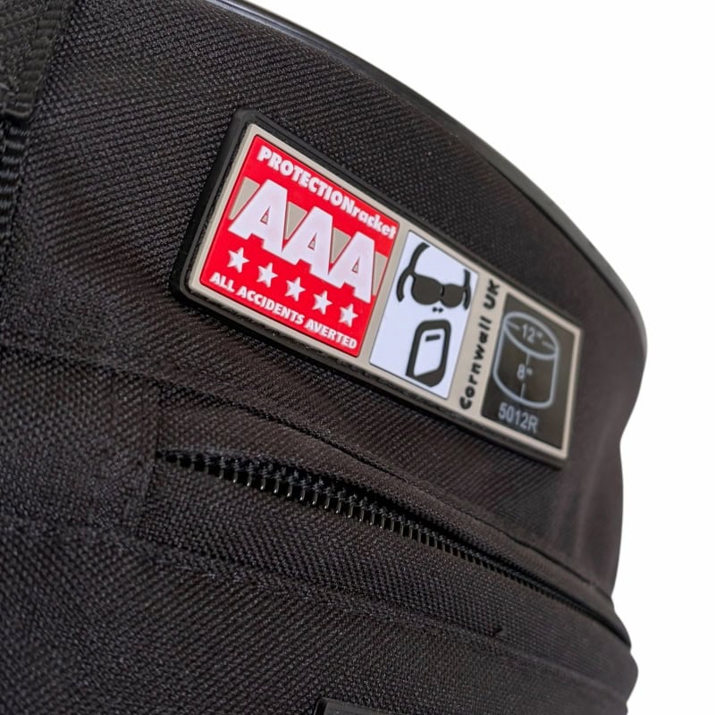 Drum bag with Drummers Only logo and safety certification labels.