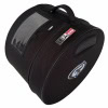 Black drumstick bag with transparent window and logo, ideal for drummers.