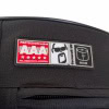 Drum bag with AAA protection and safety warning label for drummers.