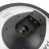 Close-up of electronic drum module mount for drum kit setup.