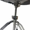 Close-up of drum throne height adjustment mechanism and hardware for drummers.