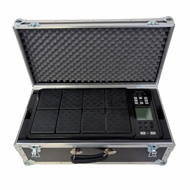 Electronic drum pad case with portable design for drummers.