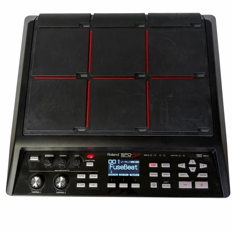 Electronic drum pad for drummers with multiple pads and control features.