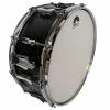 Bass drum for drummers, featuring Overead branding, black shell with chrome hardware, ideal for perc.