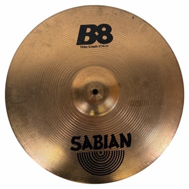 Sabian B8 Thin Crash cymbal for professional drummers and percussionists.