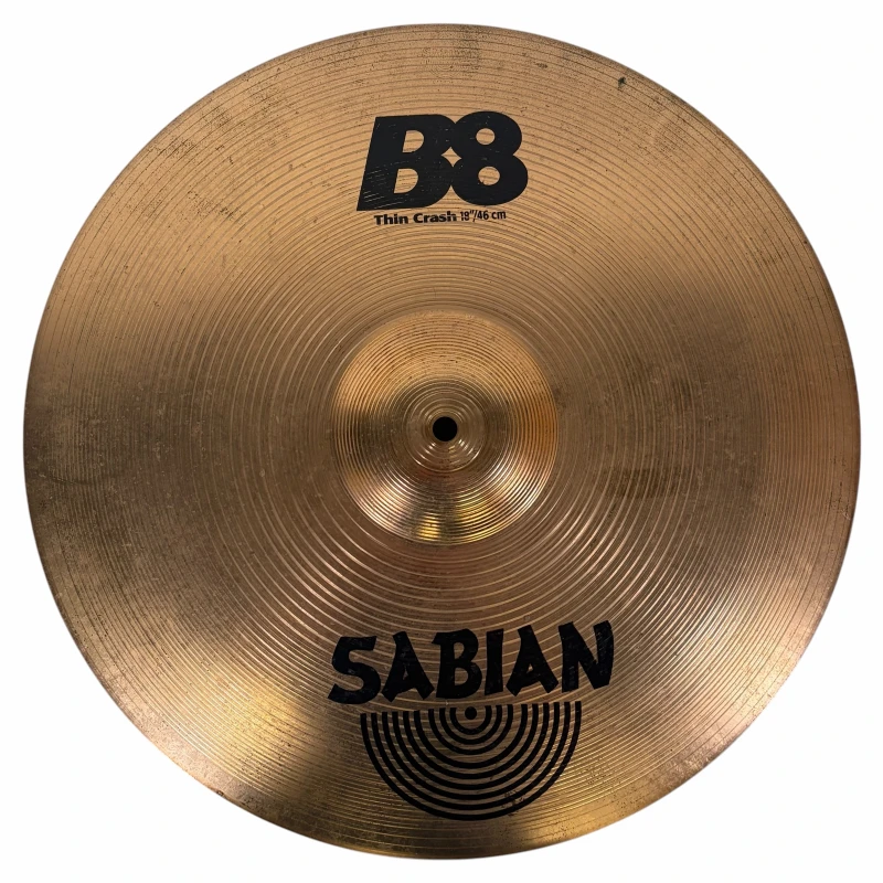 Sabian B8 Thin Crash cymbal for professional drummers and percussionists.