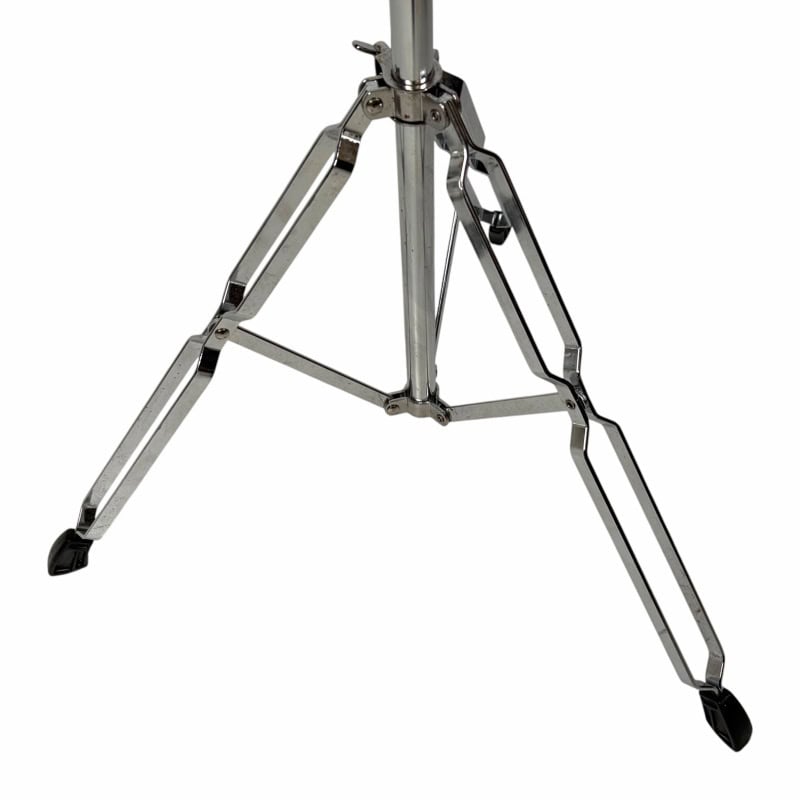 Metal drum hardware stand for drum kit, adjustable and sturdy.