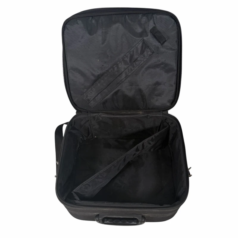 Black drum stick bag with multiple compartments for drummers.