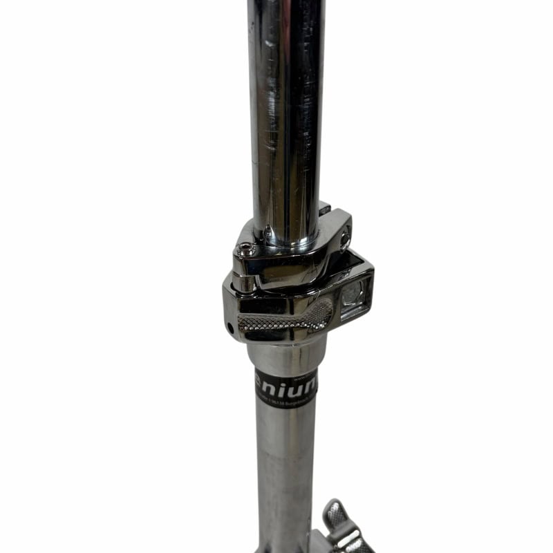 Cymbal stand with adjustable height and sturdy construction for drummers.
