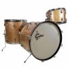 Gold sparkle Gretsch drum set with bass drum and toms for drummers.