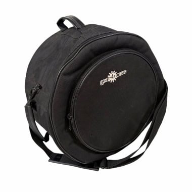 Black drum bag for drummers with gear4music logo, portable and durable.