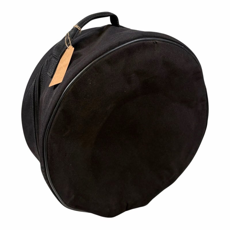 Black drumstick bag for drummers, portable and durable storage solution.
