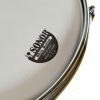 Close-up of Sonor White Medium drum head with logo.