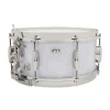 White snare drum for drummers, high-quality percussion instrument.