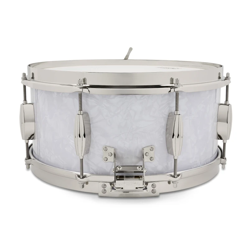 White snare drum for drumming and percussion, high-quality drum equipment.