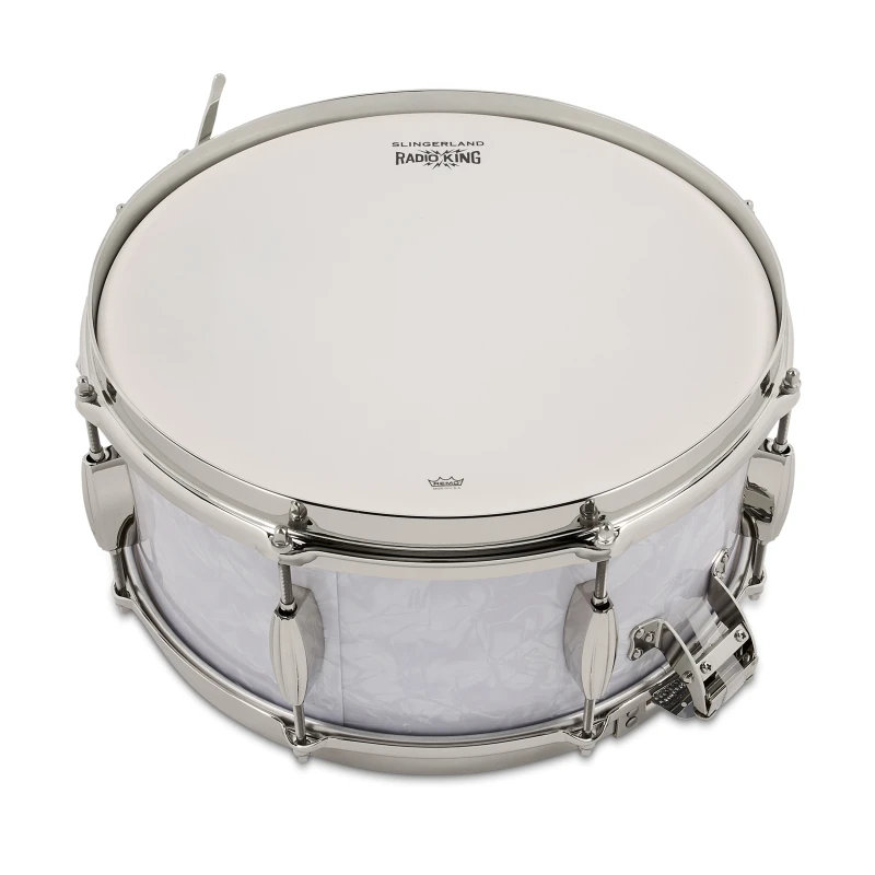 Snare drum for professional drumming and percussion. High-quality drum with chrome hardware, perfect.