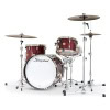 Professional red drum kit with cymbals for drummers and percussionists.